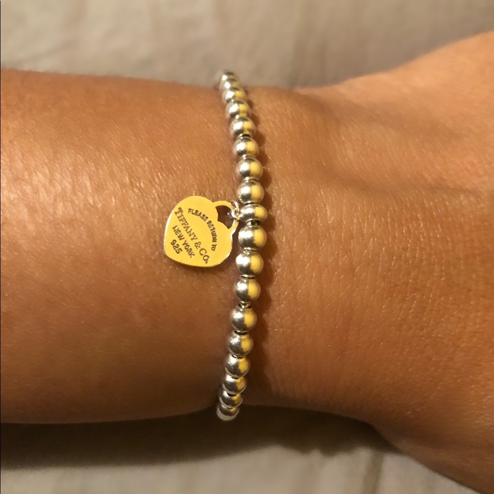 *SOLD Tiffany & Co. Mini Beaded Heart Tag Bracelet